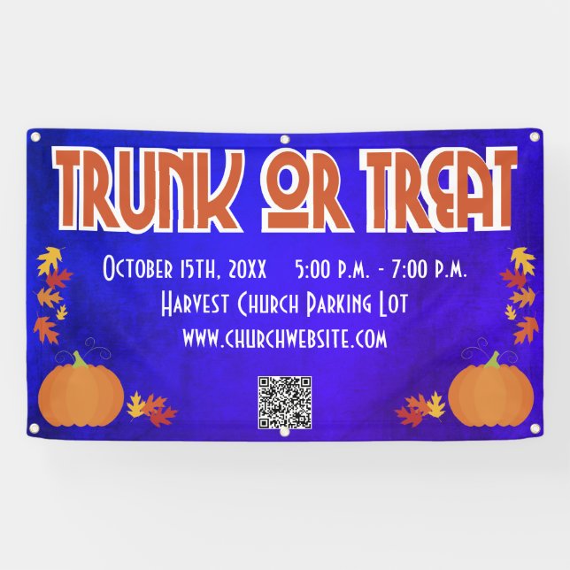 Harvest QR Code Trunk or Treat  Banner (Horizontal)
