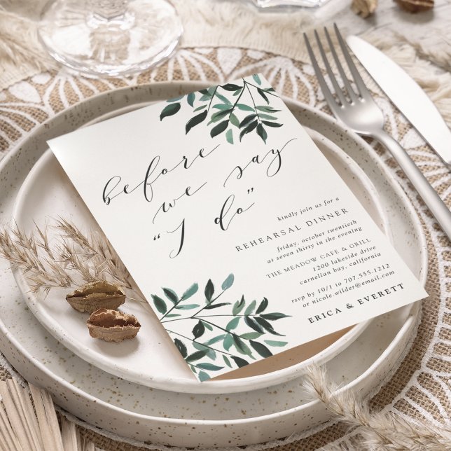 Harvest Sage Rehearsal Dinner Invitation (Creator Uploaded)