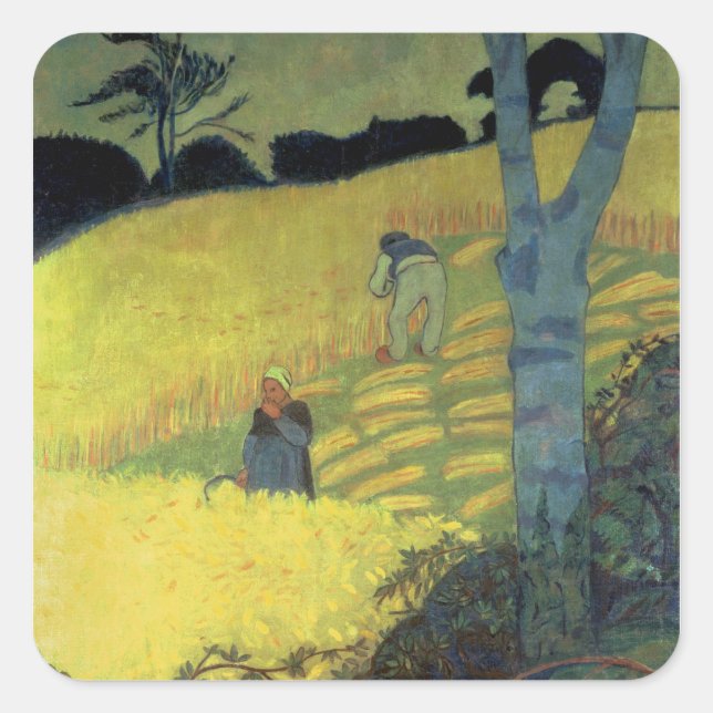 Harvest Scene Square Sticker (Front)