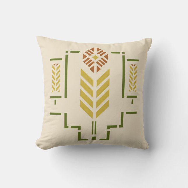 'Harvest' Stencil Throw Pillow (Front)
