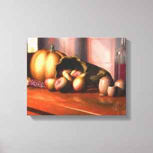 Harvest Still Life Wrapped Canvas Print