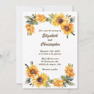 Harvest Sunflower: Personalized Wedding Invitation