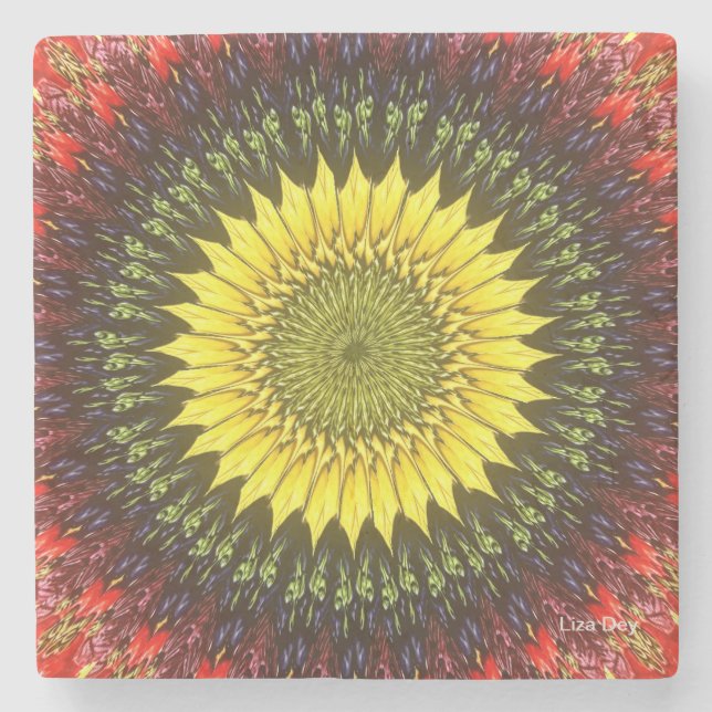 Harvest Sunflower Stone Coaster (Front)