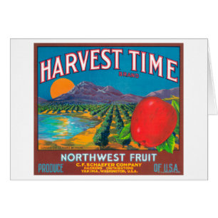 Harvest Time Apple Label - Yakima, WA