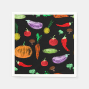 Harvest vegetables tomato pepper carrot mushroom c napkin