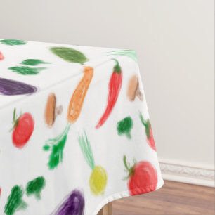 Harvest vegetables tomato pepper carrot mushroom c tablecloth