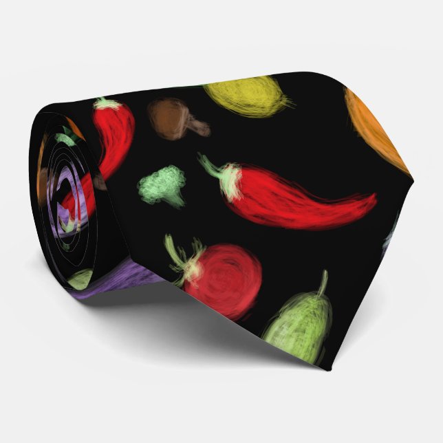 Harvest vegetables tomato pepper carrot mushroom c tie (Rolled)