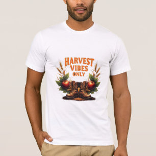 Harvest Vibes Only Autumn Illustration T-Shirt
