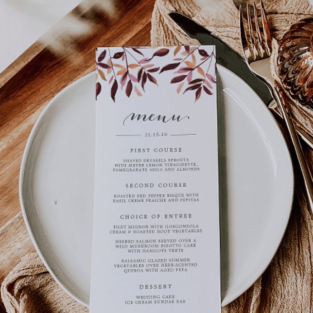 Harvest | Watercolor Foliage Menu Card (Creator Uploaded)