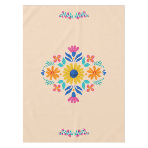 Harvest Wheat Mexican-Inspired Floral Tablecloth