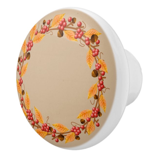 Harvest Wreath Custom Ceramic Knob (Right)