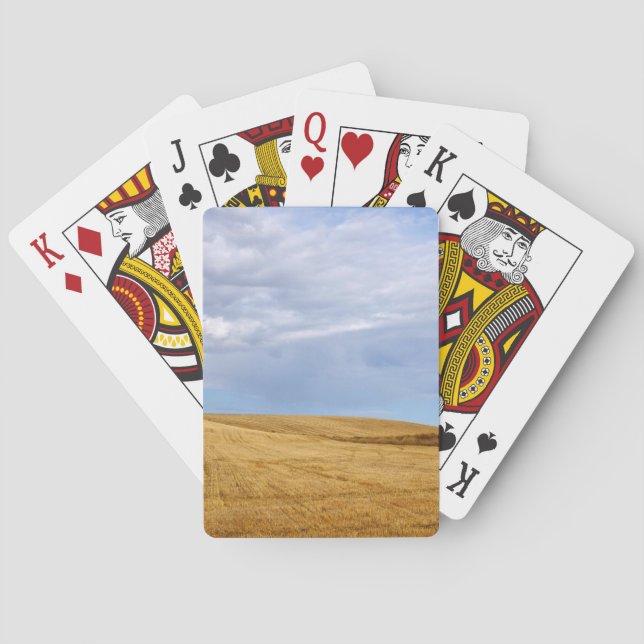 Harvested wheat fields playing cards (Back)