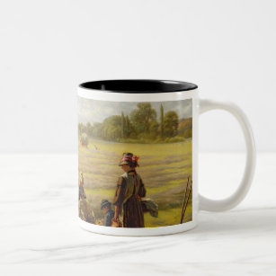 Harvesters resting in the Sun, Berkshire, 1865 Two-Tone Coffee Mug