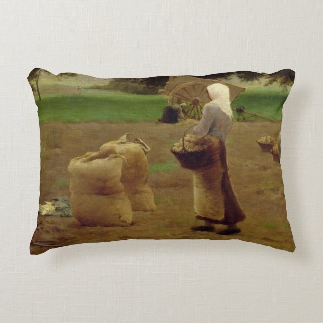 Harvesting Potatoes Accent Pillow (Front)