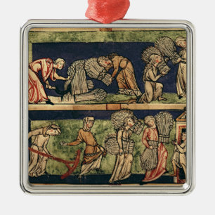 Harvesting, Rhine School Metal Ornament