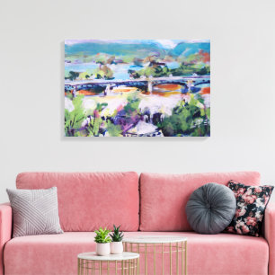 Harvey Taylor Bridge / Artist Larry Lerew Canvas Print