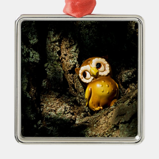 Harvey the Owl I Metal Ornament (Front)