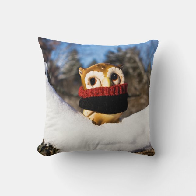 Harvey the Owl IV Throw Pillow (Front)