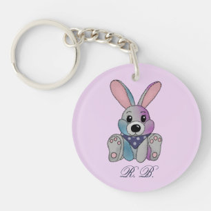 Häschen mit Tuch personalisiert Keychain