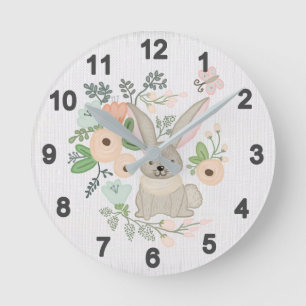 Hase in the bush round clock