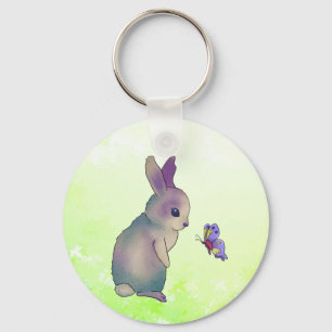Hase mit Schmetterling Keychain