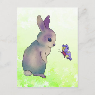 Hase mit Schmetterling Postcard