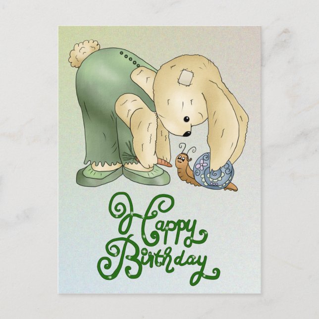 Hase mit Schnecke Postcard (Front)