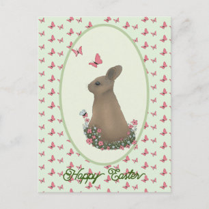 Hase on meadow postcard