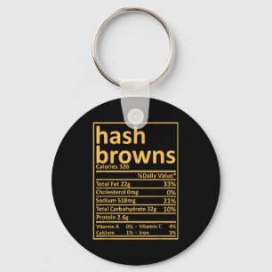 Hash Browns Nutrition Thanksgiving Food Facts Xmas Keychain