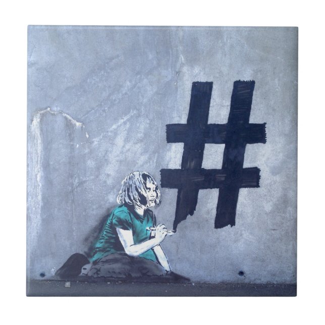 Hash tag Graffiti Tile (Front)