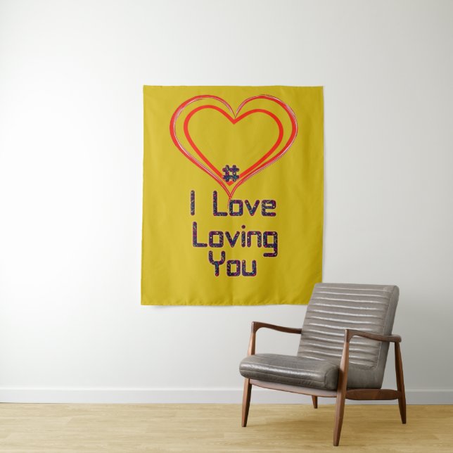 Hashtag 3D I Love You Tapestry (In Situ)