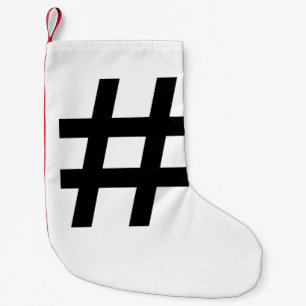 #HASHTAG - Black Hash Tag Symbol Small Christmas Stocking