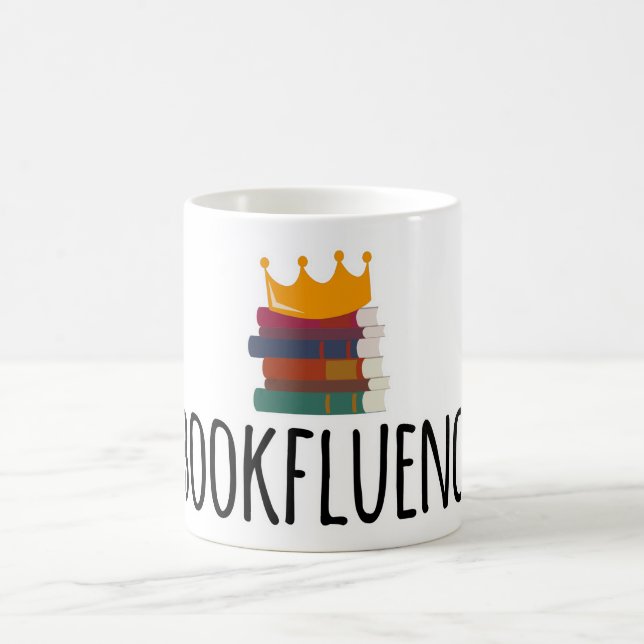 Hashtag Bookinfluencer Reading Cartoon Coffee Mug (Center)