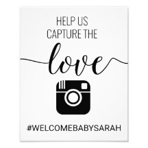 Hashtag Custom Baby Shower Sign