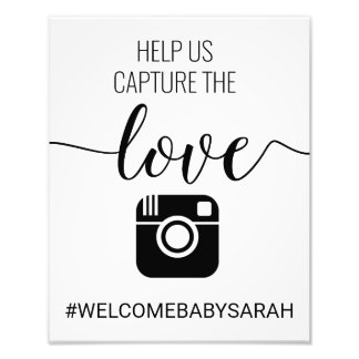 Hashtag Custom Baby Shower Sign