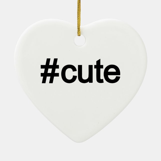 Hashtag # Cute Ceramic Ornament (Back)