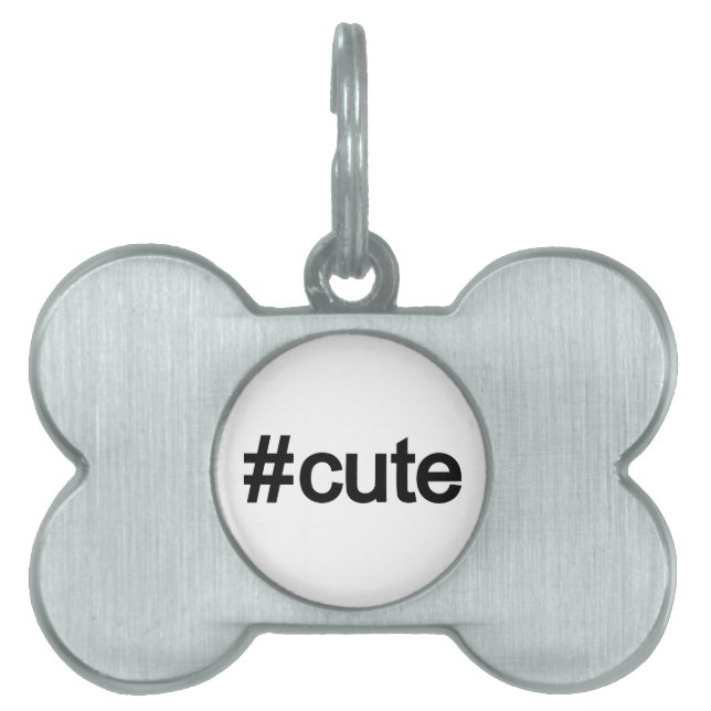 Hashtag # Cute Pet Name Tag (Front)