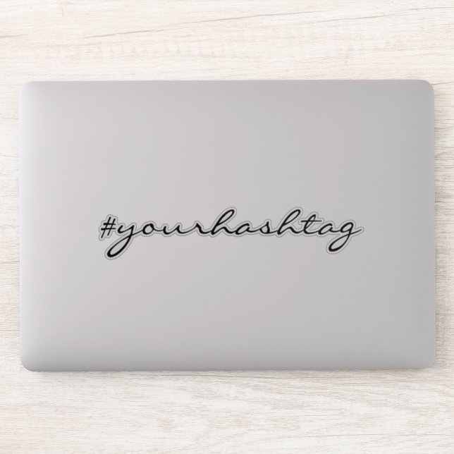 Hashtag | Cute Script Social Media Laptop Stickers (Computer)
