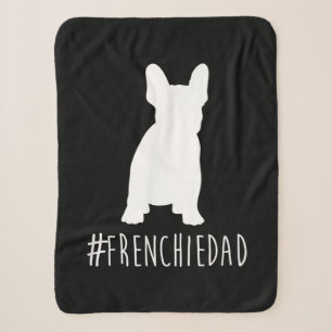 hashtag frenchie dad  french bulldog dad sherpa blanket