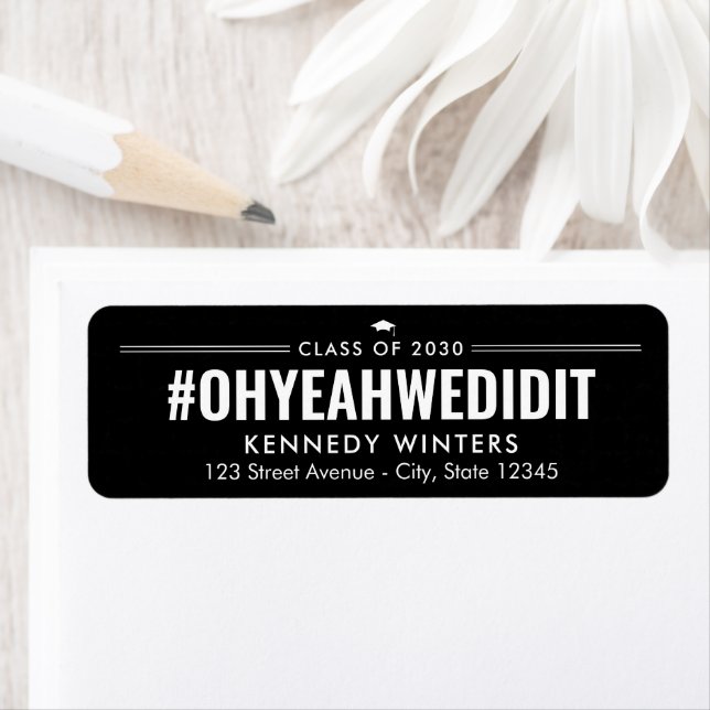 Hashtag Fun Editable Colour Graduation Label (Insitu)