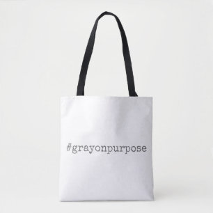 Hashtag Grey on Purpose Silver Glitter Tote Bag