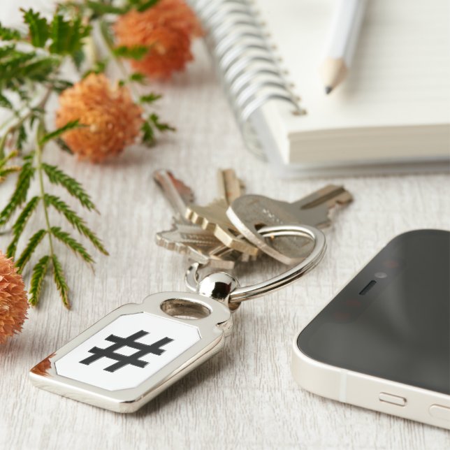 #HASHTAG - Hash Tag Symbol Keychain (Side)