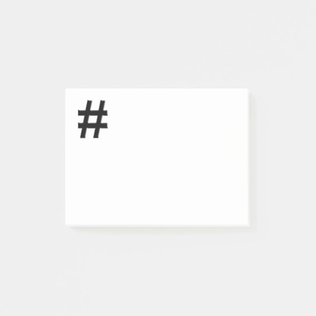 #HASHTAG - Hash Tag Symbol Post-it Notes (Front)