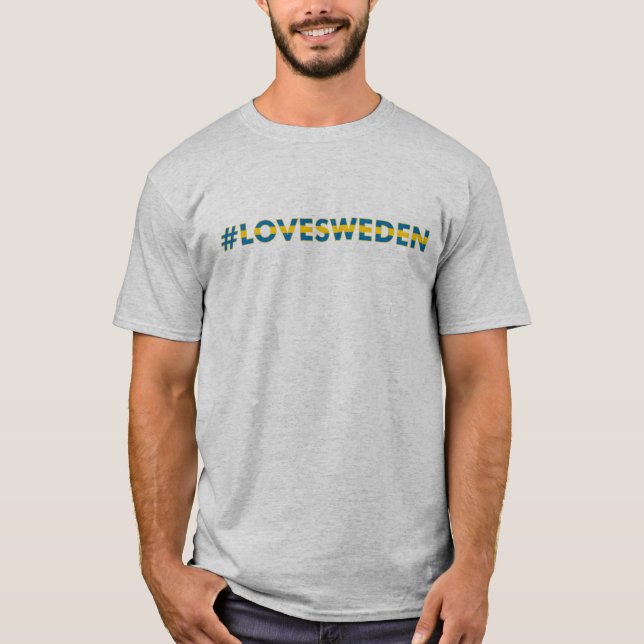 Hashtag Love Sweden T-Shirt (Front)