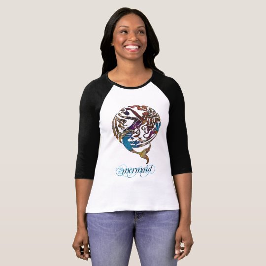 Hashtag Mermaid 3/4 Sleeve Raglan T-Shirt