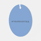 Hashtag # | Modern Pastel Blue Social Media Metal Ornament (Front Left)