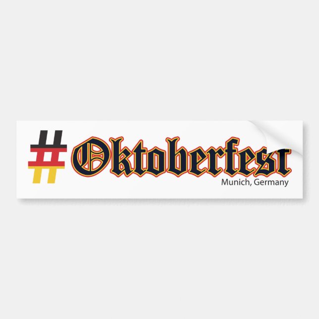 Hashtag Oktoberfest Bumper Sticker (Front)