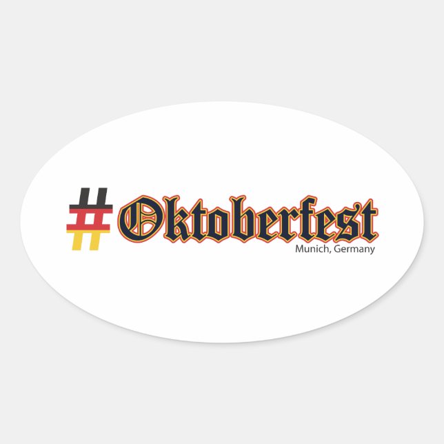 Hashtag Oktoberfest Oval Sticker (Front)