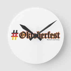 Hashtag Oktoberfest Round Clock
