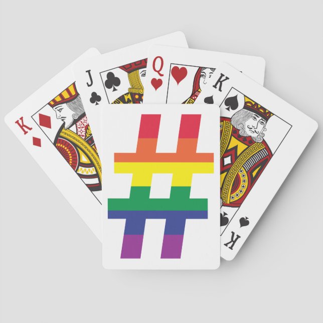 Hashtag Rainbow Flag Playing Cards (Back)